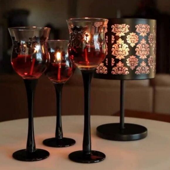 🩵NIB Partylite Black Boudoir Tealight/Votive Candle Lamp - Picture 6 of 16